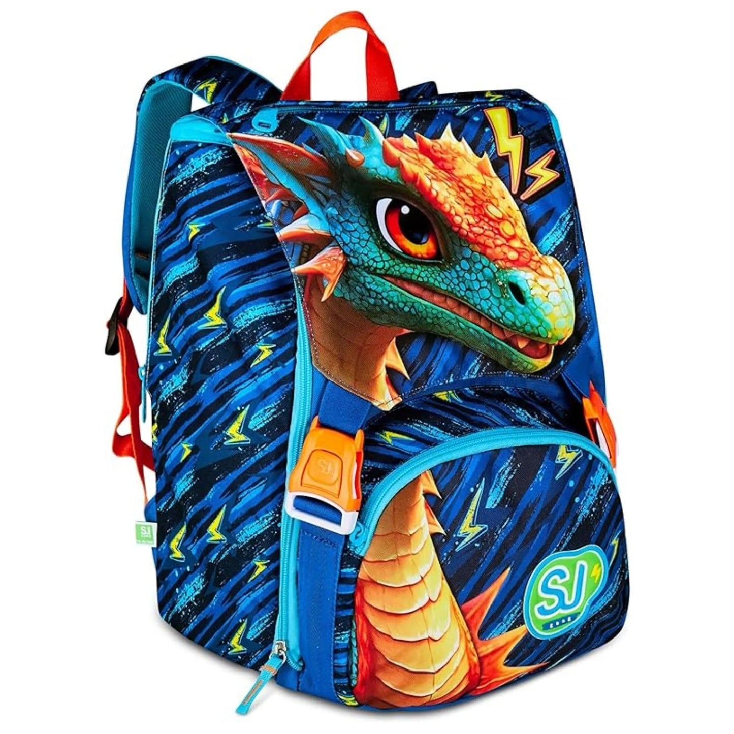 Zaino SJ Gang Estensibile Big Dragon Glide con Maxi Ali a Scomparsa Drago Alato Fantasia Blu Arancio