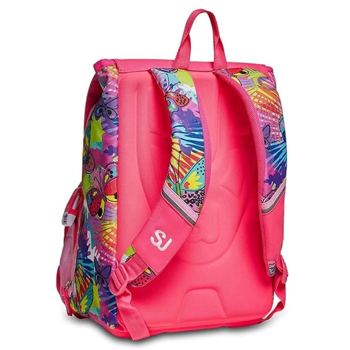 Zaino SJ Gang Estensibile Big Facce da SJ Girl con Flip System 3D Panda e Gattina MIU Fantasia Farfalle Multicolor Rosa