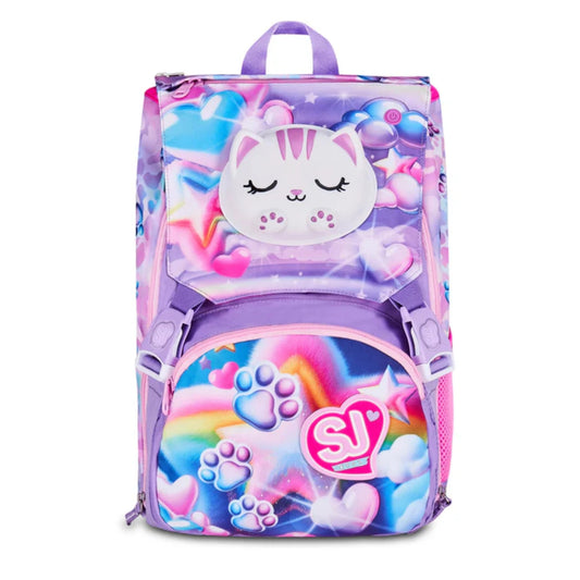 Zaino SJ Gang Estensibile Big Glowcat con Gattino Luminoso Touch Cambia Colore Fantasia Paws Rainbow Viola Rosa