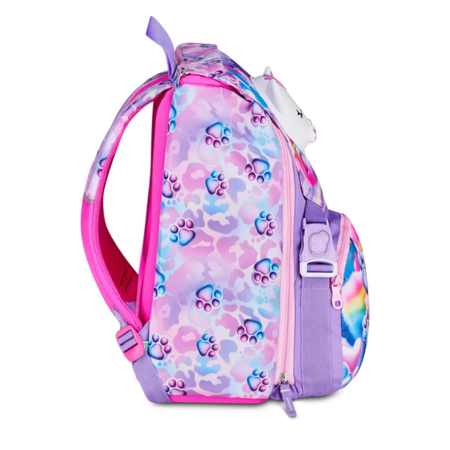 Zaino SJ Gang Estensibile Big Glowcat con Gattino Luminoso Touch Cambia Colore Fantasia Paws Rainbow Viola Rosa