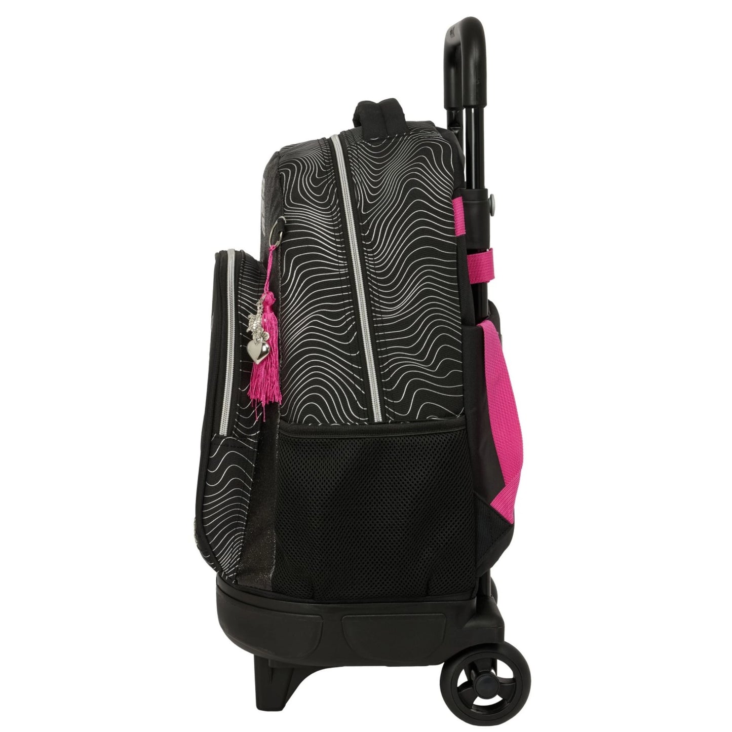 K-Pop Demon Hunters Energy Huntrix Trolley Backpack with Removable Wheels Black Safta Pattern