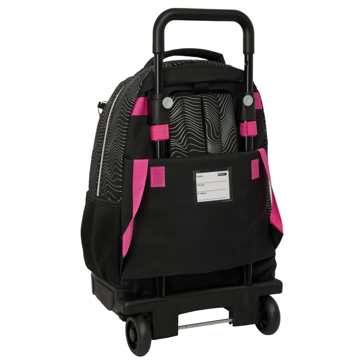 K-Pop Demon Hunters Energy Huntrix Trolley Backpack with Removable Wheels Black Safta Pattern